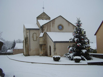 Eglise de Saint-Maigner sous la neige